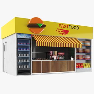 3D model food kiosk