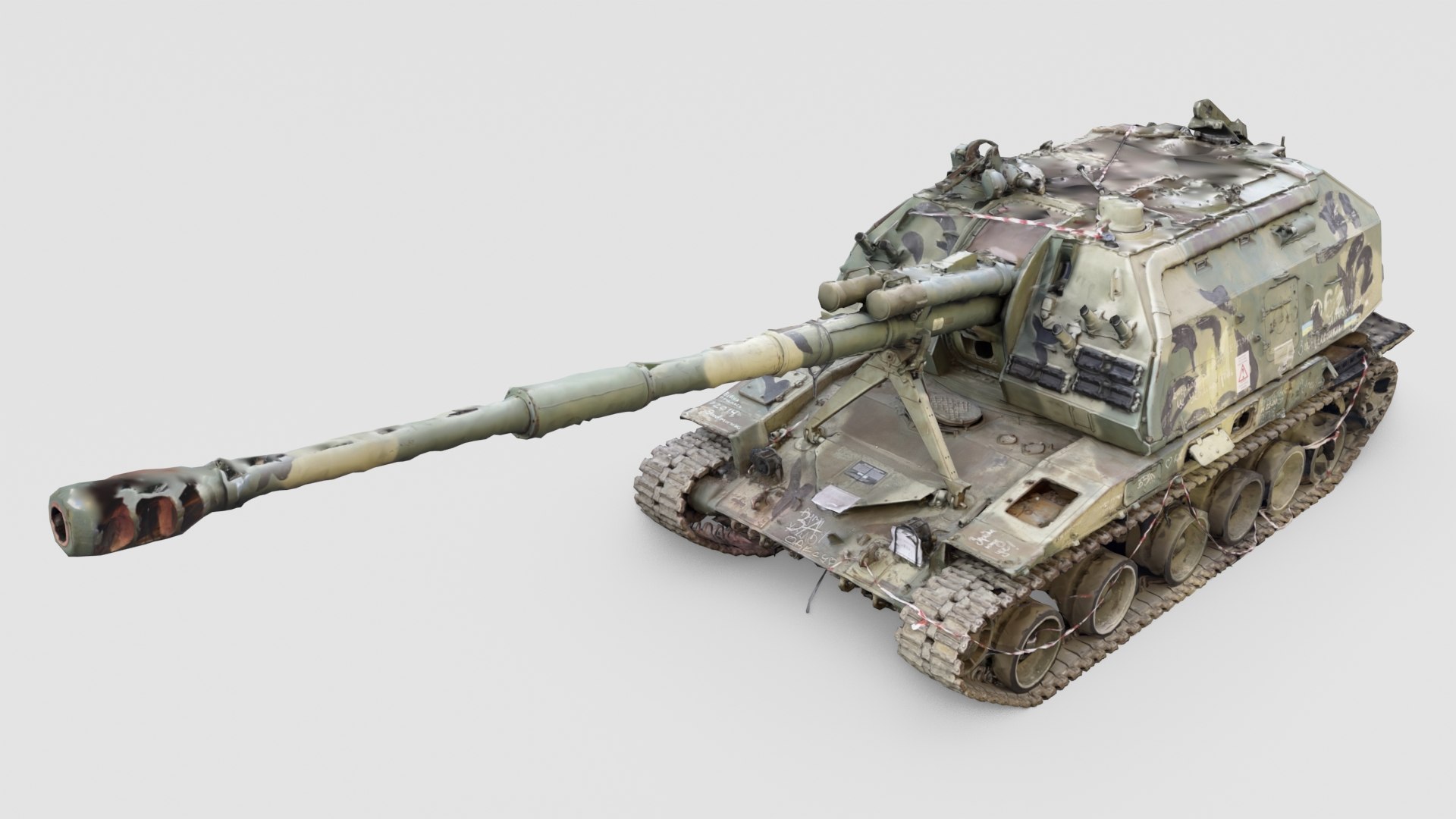 Destroyed 2S19 Msta 152 Mm Self-propelled Howitzer M1990 Farm 3D Model ...