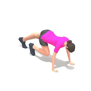 rock climber-pushups Exercise Woman Animation