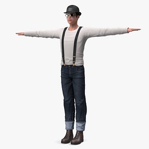 3D model Fashionable Chinese Man T-Pose