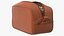 Open Cosmetic Bag Leather Brown 3D