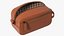 Open Cosmetic Bag Leather Brown 3D