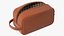 Open Cosmetic Bag Leather Brown 3D