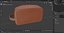 Open Cosmetic Bag Leather Brown 3D