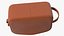 Open Cosmetic Bag Leather Brown 3D