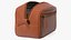 Open Cosmetic Bag Leather Brown 3D