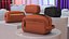 Open Cosmetic Bag Leather Brown 3D