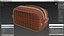 Open Cosmetic Bag Leather Brown 3D