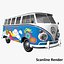 3d transporter hippie van model