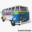 3d transporter hippie van model