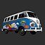 3d transporter hippie van model