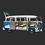 3d transporter hippie van model