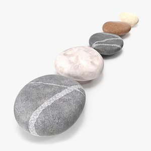 3D model stones design colors