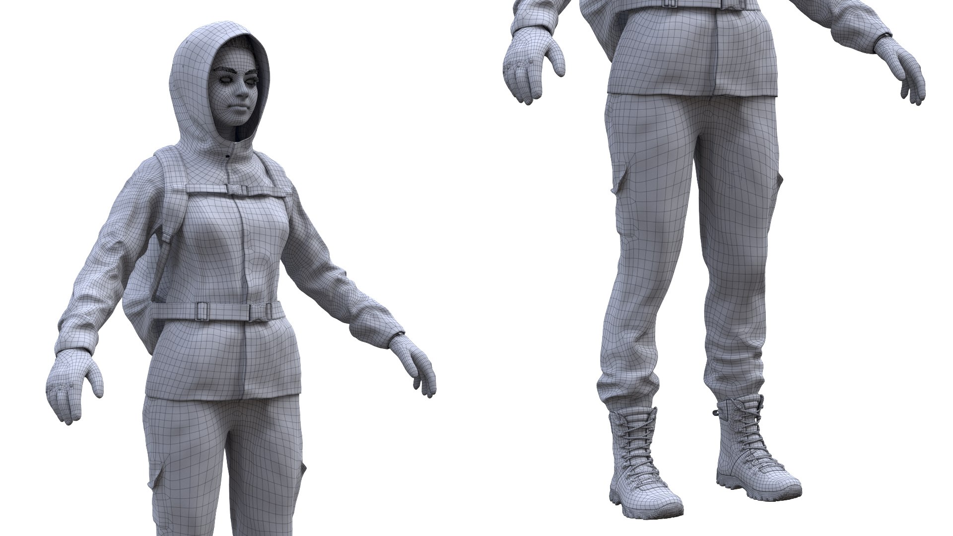 3D Woman in Hunting Outfit model https://p.turbosquid.com/ts-thumb/OU/JcASMR/8O/wire1/jpg/1658840936/1920x1080/fit_q87/701ff8718c3b665a0ab4e009dcaeab0deaeb68f1/wire1.jpg