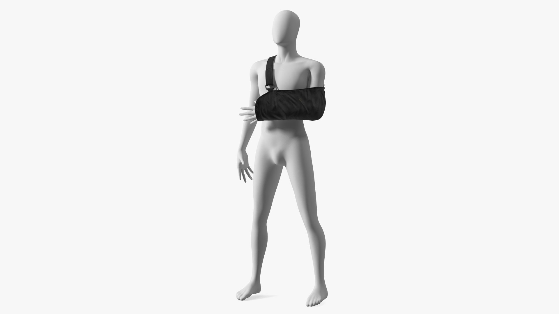 Arm Sling Bandage Black Left Adjustable 3D model preview