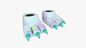 3D Slippers G10 Colored Dino Paw - Costume Character Design