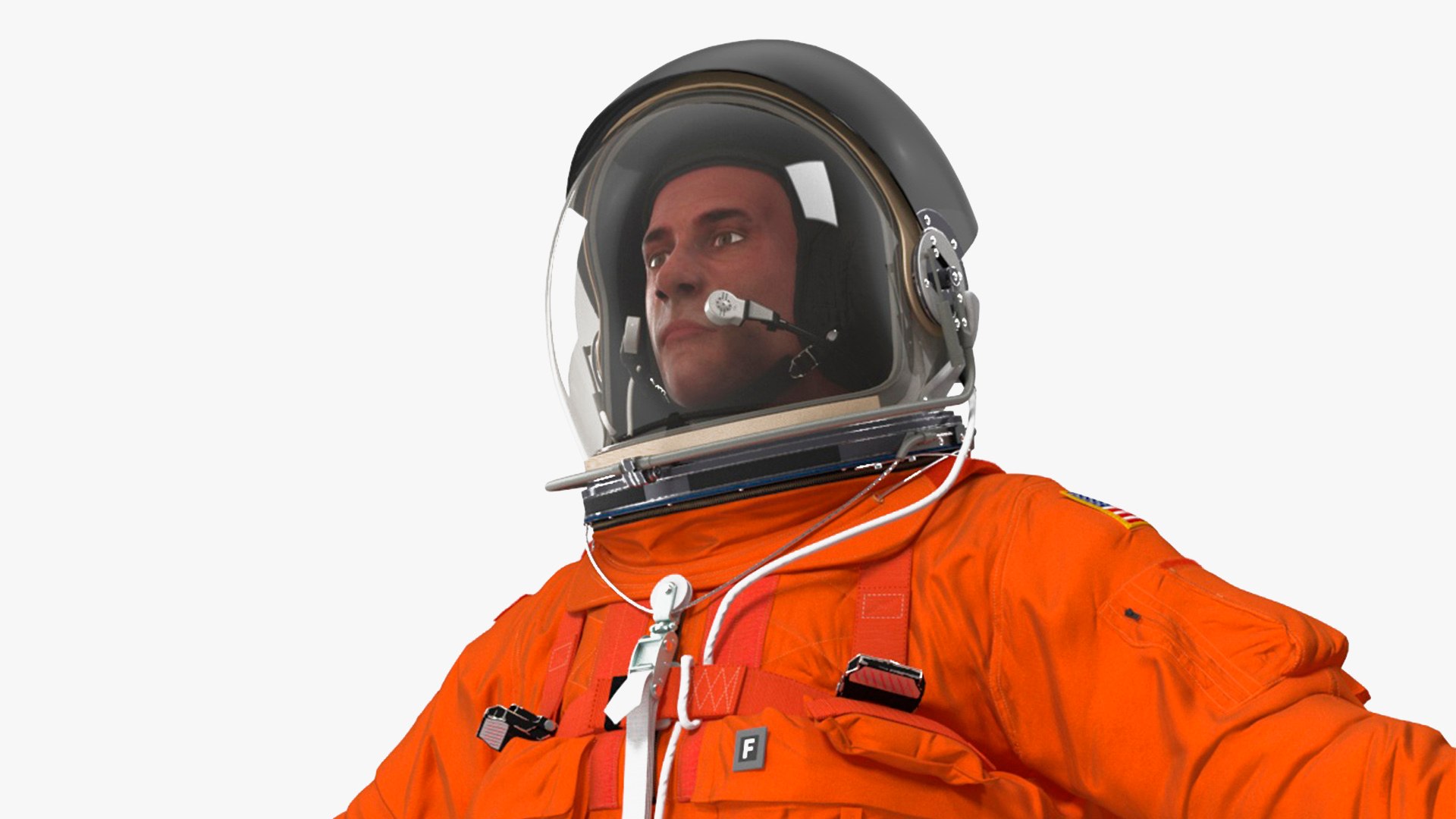 Detailed Astronaut Wearing Advanced Crew Escape Suit Fur 3D model preview