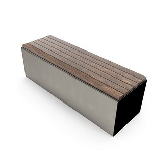Weathered Outdoor Park Bench 32