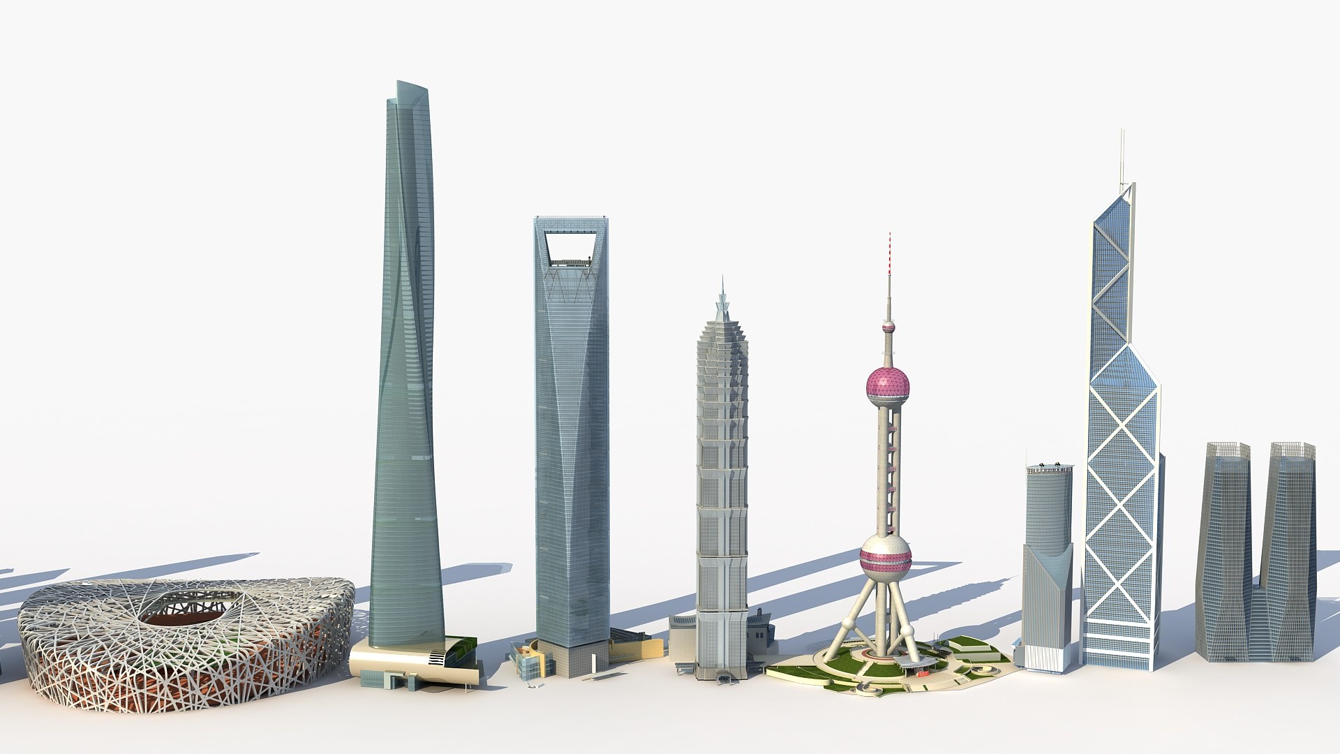 China Urban Landmark Skyscrapers 3D Model - TurboSquid 1868664