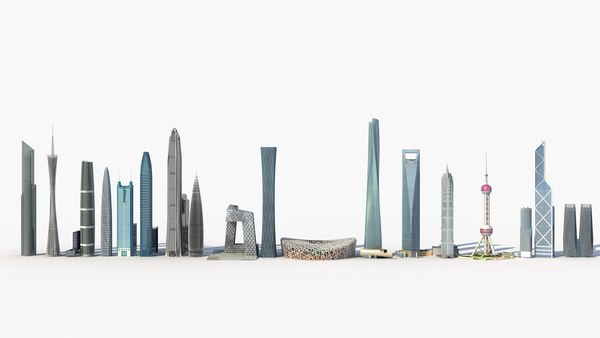 China urban landmark skyscrapers 3D model - TurboSquid 1868664