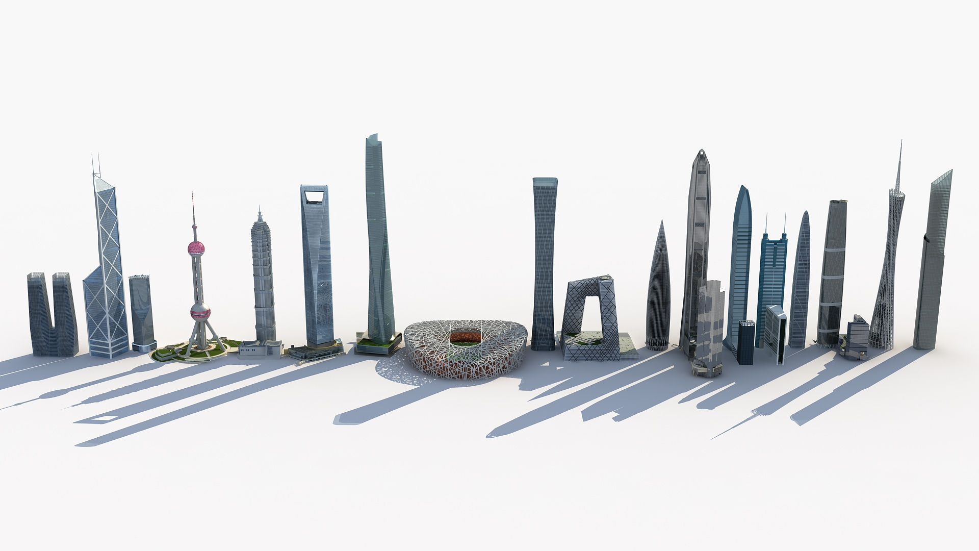 China urban landmark skyscrapers 3D model - TurboSquid 1868664