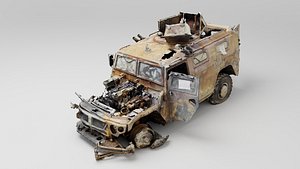 Tigr or Tiger infantry mobility vehicle destroyed by Ukrainian army
