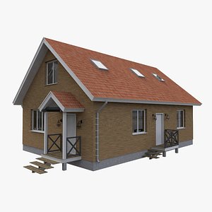 3D model timber simple house