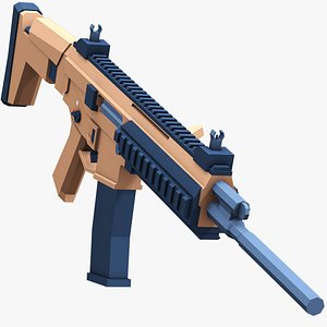 3D Stylized ACR Assault Rifle Low Poly Mobile Ready 3D model