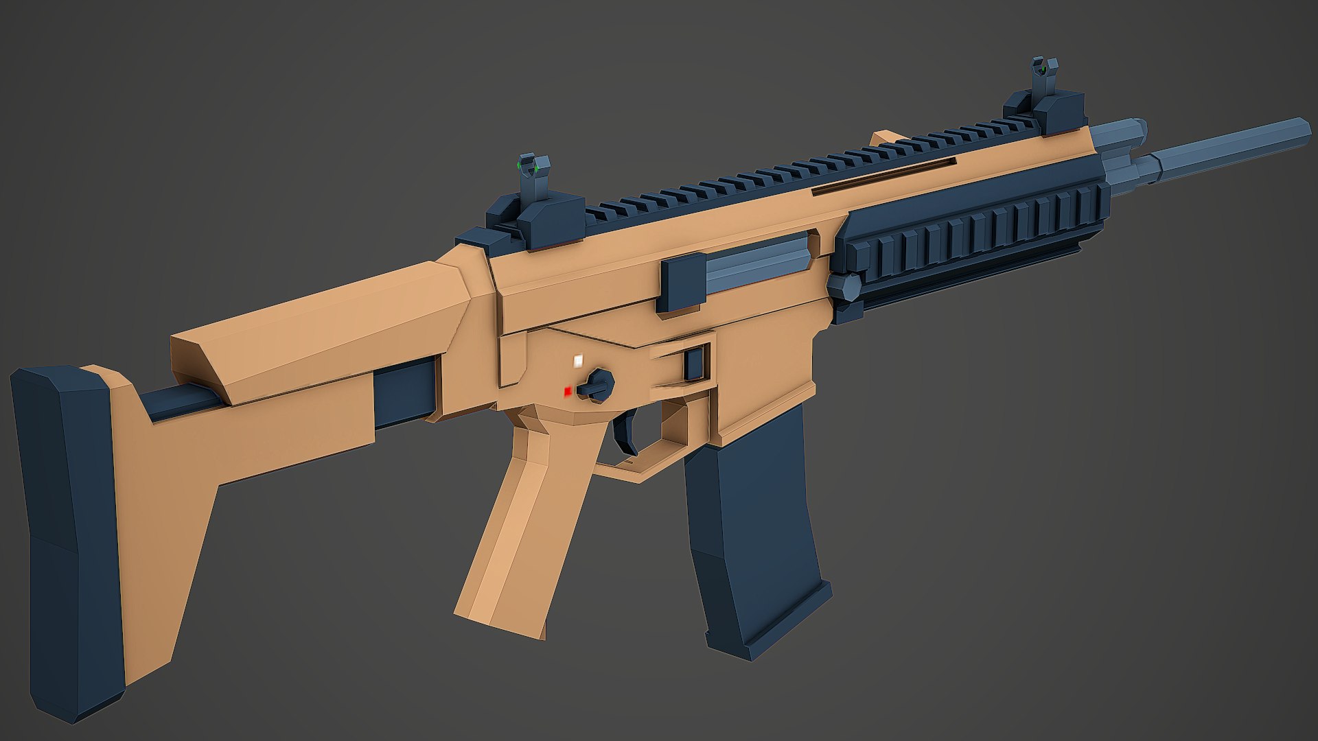 3D Stylized ACR Assault Rifle Low Poly Mobile Ready 3D Model ...