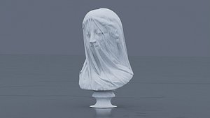 3D Veiled woman bust