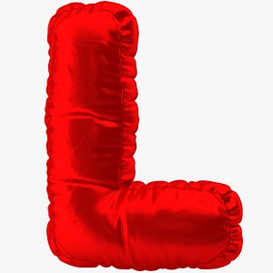 balloon red letter l 3D model