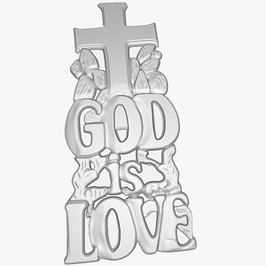 3D God is love model for CNC woodworking routers and 3D Printing