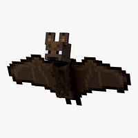 Minecraft Bat Rigged 3D Model Game Ready 4K PBR