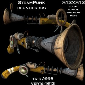 3d fantasy punk blunderbus model