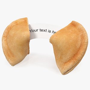 open fortune cookie message 3D model
