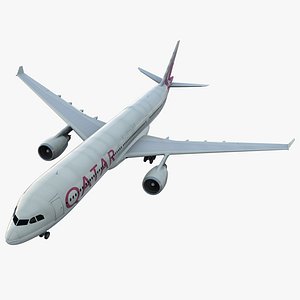 Jet Airliner Airbus A330-300 Qatar 3D Model