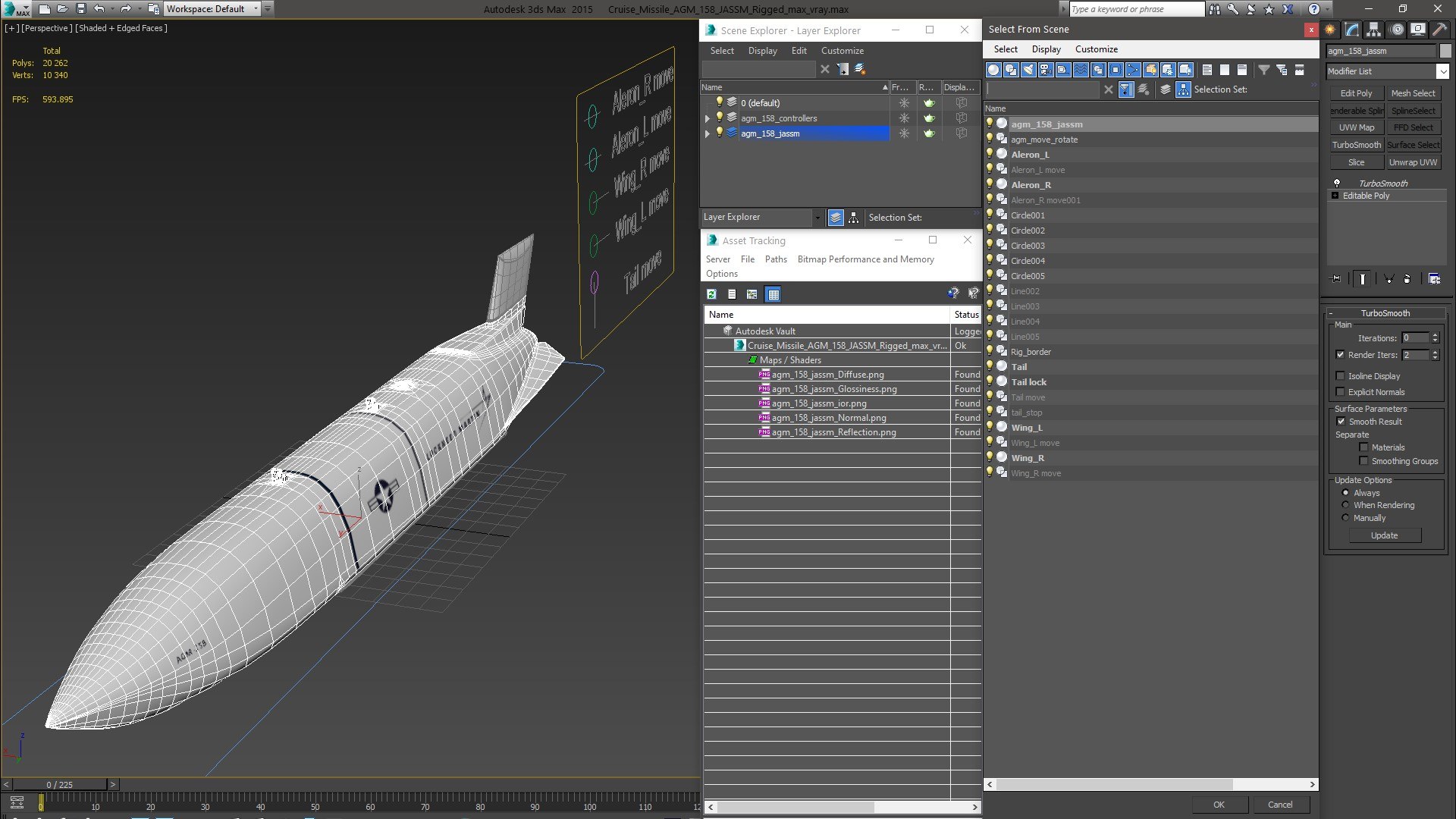 3D Cruise Missile AGM 158 JASSM Rigged - TurboSquid 1715340