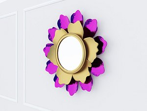 3D Decorative Metal Mirror plants with gold  m8