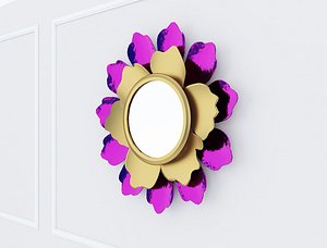 Decorative Metal Mirror plants with gold m8