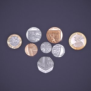 uk coin 3D model