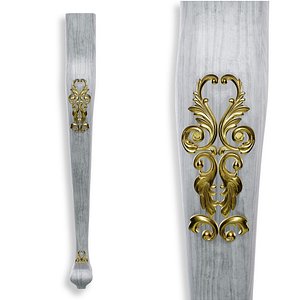 Classical Ornamental Leg-7-White Wood