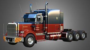57P Semi Truck - Ultra Cab Sleeper Truck - Tri Axle