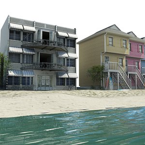 3d model beach houses resorts