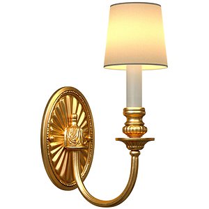 Golden wall lamp sconce in a classic style MARINER 3D model