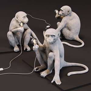 3D monkey lamp sitting version