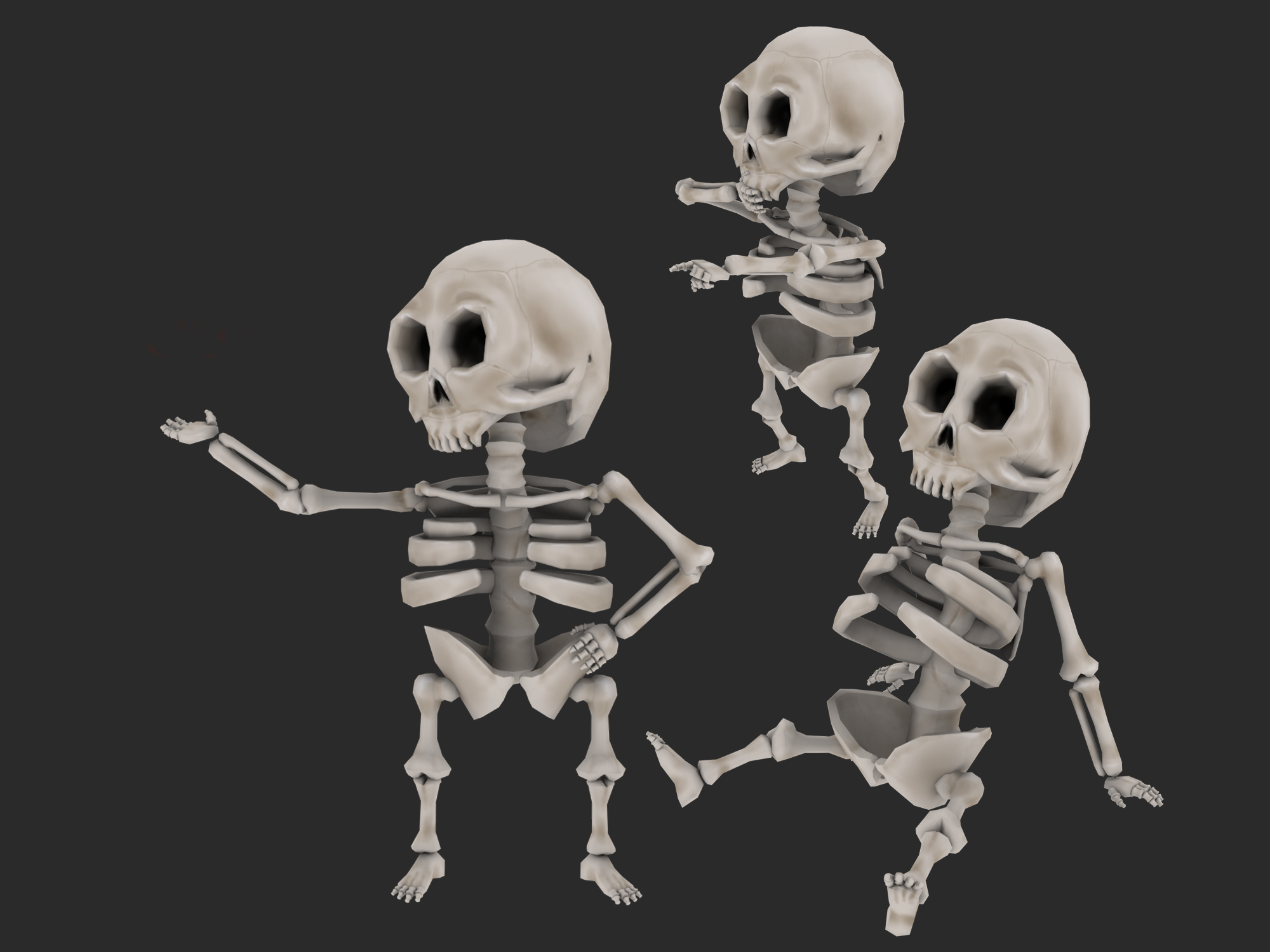 Cartoon skeleton chibi model - TurboSquid 1299397