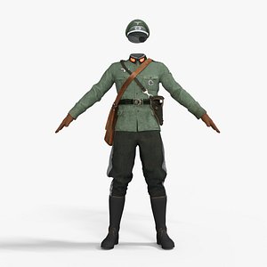 3D WW2 Axis Uniform German Low-poly 3D model model
