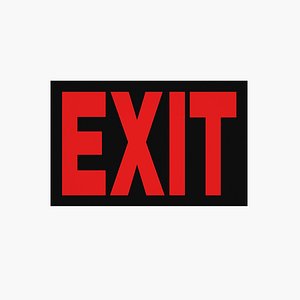 3D Exit sign
