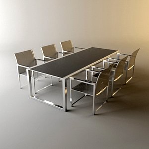 chair table garden 3d model
