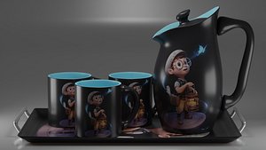 CUP  AND JUG SET 3D model